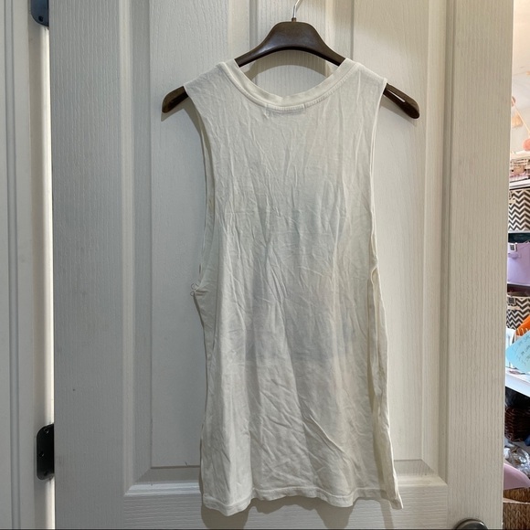 NWT Anthropologie California Muscle Graphic Tank Top Summer vibes off white new - Picture 6 of 6
